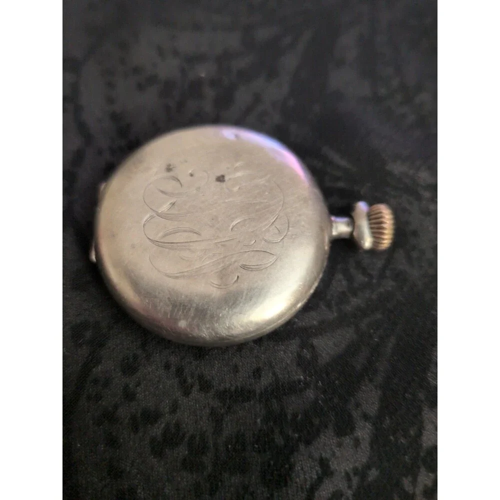 Antique Illinois W.C.Co. Elgin Sterling Silver Pocket Watch Case (No Watch)
